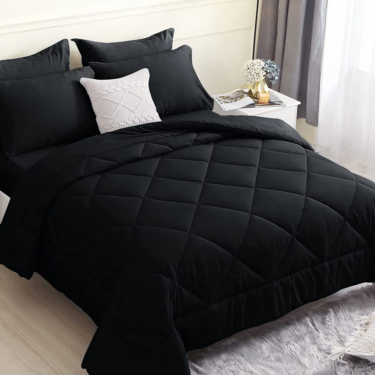 100% Microfiber Quilt Bedding Sets with Pillowcases
