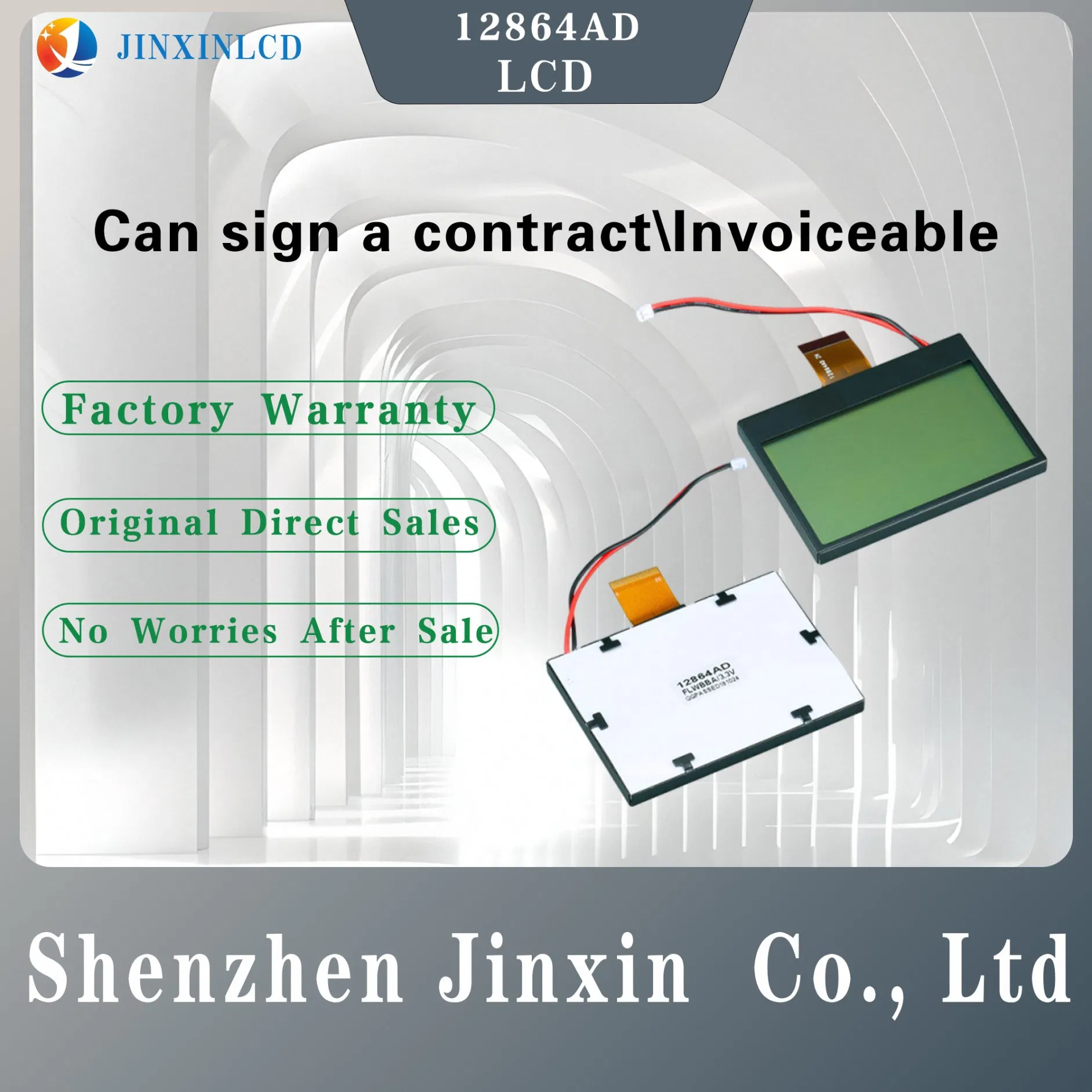 High Contrast 128X64 Monochrome LCD Display for Monitors