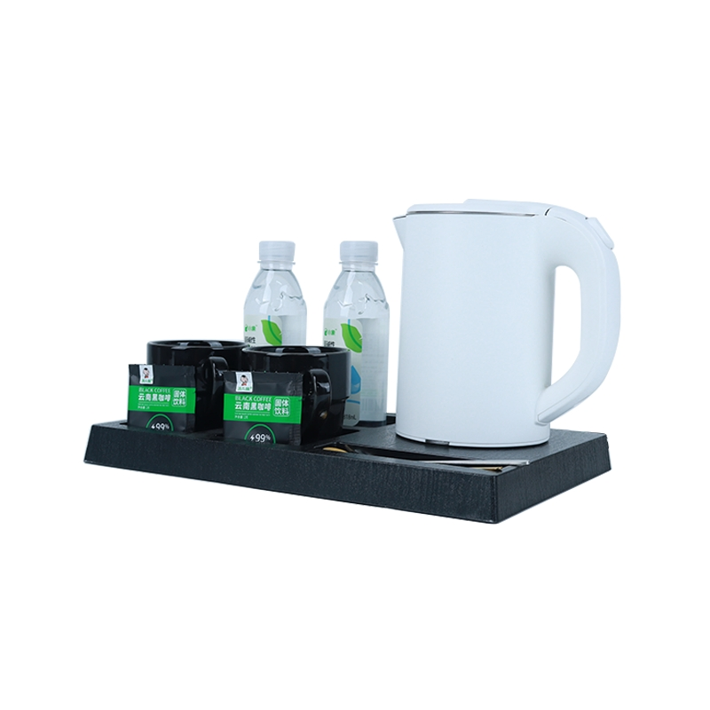 Low Price Hotel Welcome Tray Stainless Steel Electrical Kettle with Tea Set