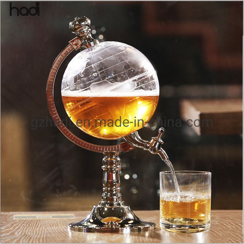 Hadi Factory Wholesale Restaurant Draft Beer Tower Dispenser Commercial Bottoms up Beer Dispenser 3 Liter Table Top Golden Beer Dispenser Cooler with LED