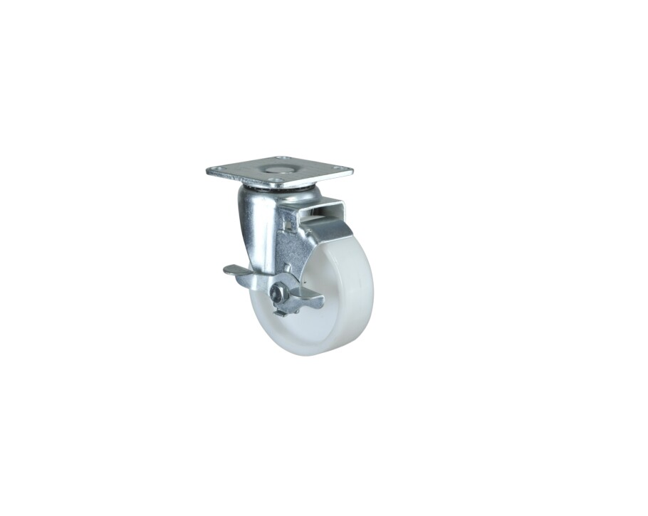 China Professional Manufacture 5inch Industrial Swivel Top Plate Caster Polyurethane Wheels with Side Brake
