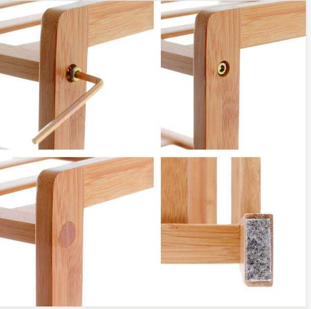 Bamboo Household Living Room Entrance Door, 4th Floor Shoe Rack