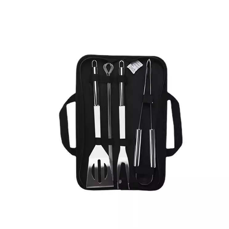 Combo Kit Outdoor Stainless Steel Tube Handle BBQ Grill Tools Bag Grillware