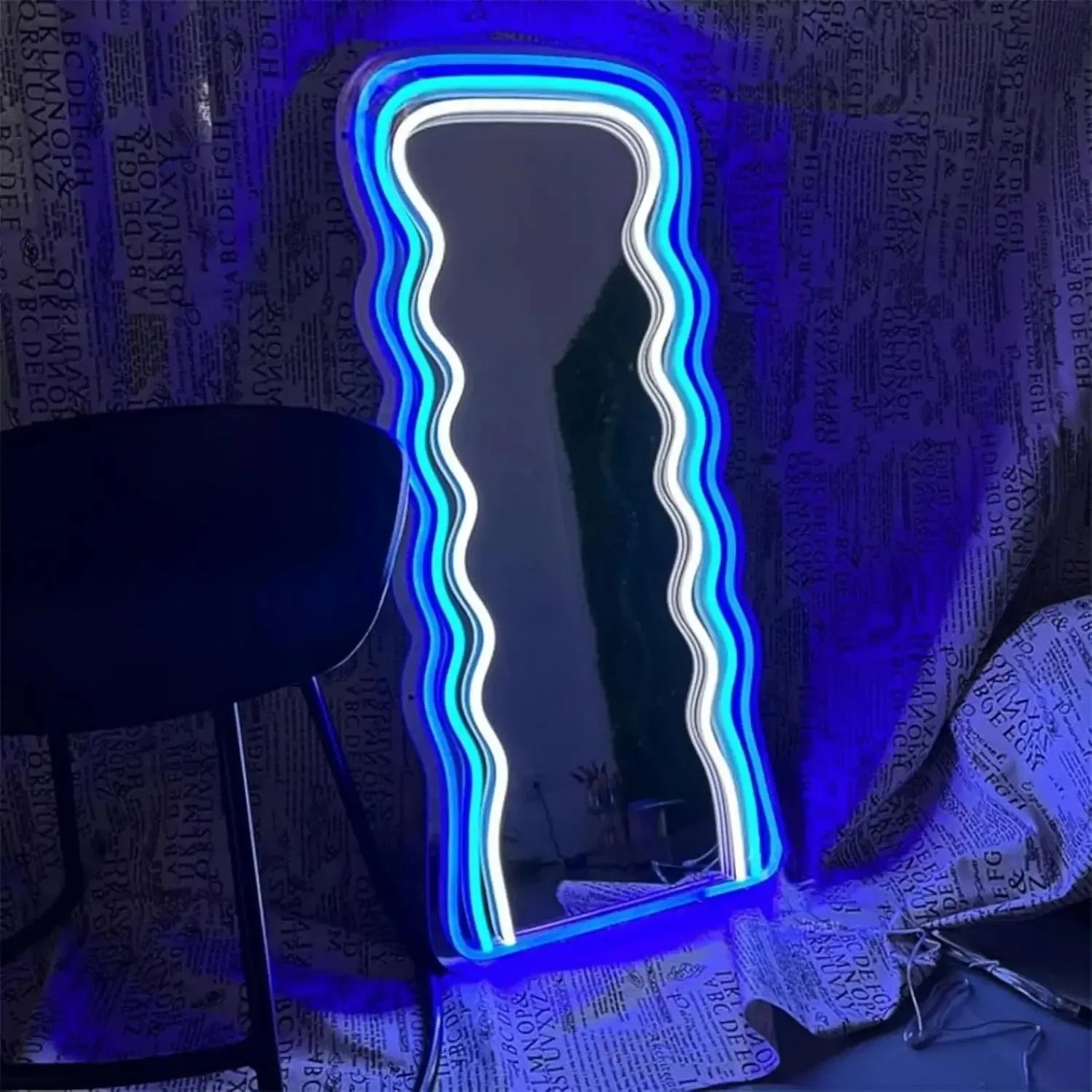 Mirror Neon Sign USB Dimmable LED Light for Studio Dorm Bedroom Game Room Bar Home Decoration Gift Night Light