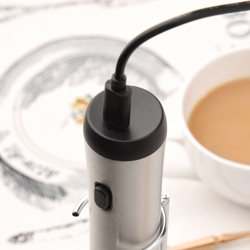 Handheld USB Rechargeable Coffee Lattes Milk Frother Handheld Electric Foam Maker Drink with 2 Stainless Steel Whisk