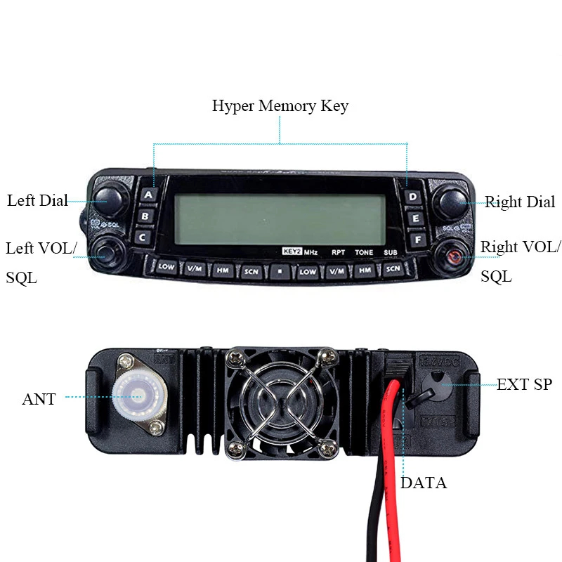Мобильная радиостанция TYT TH-9800 Plus Quad Band 50W