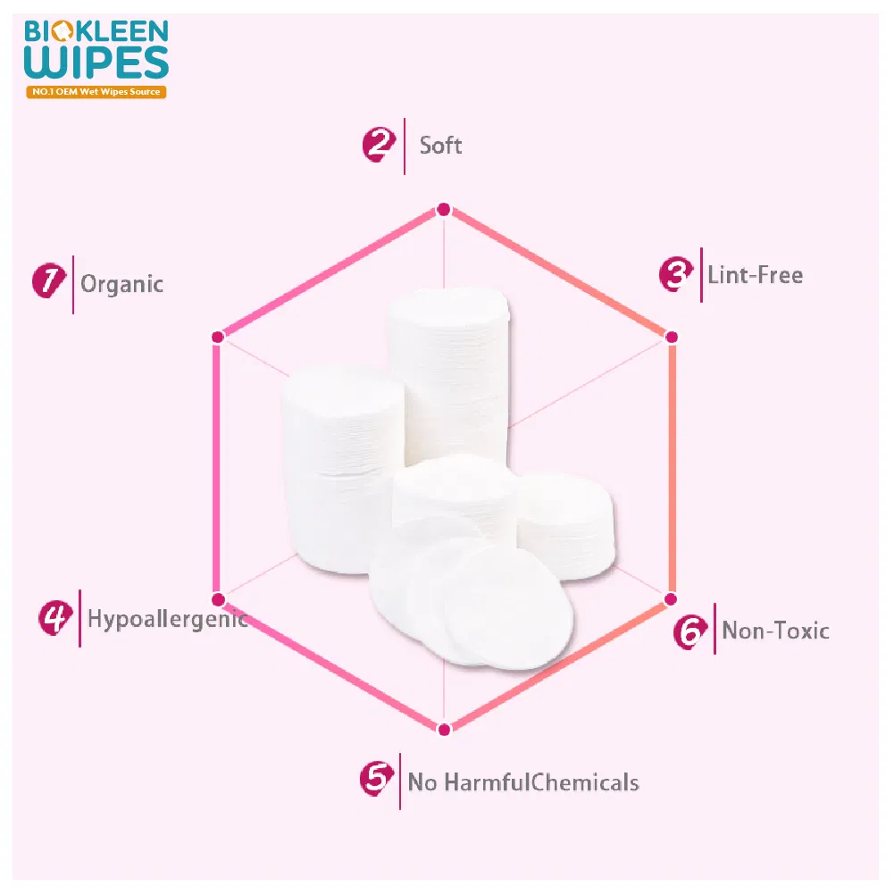 Biokleen Facial Cleaning Deeply Cosmetic Pad Eyebrow Cotton Pads Multi-Layer Disposable Makeup Removal Pad for Sensitive Skin