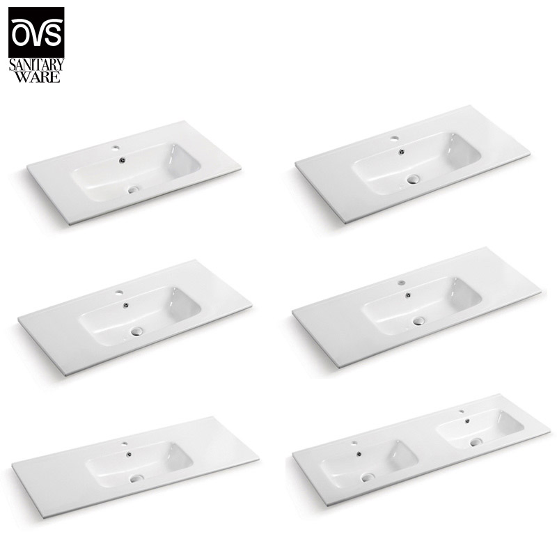 Factory Price New Design Thin Edge Vanity Bathroom Hand Wash Basin Cabinet Washing Countertop Ceramic Sink