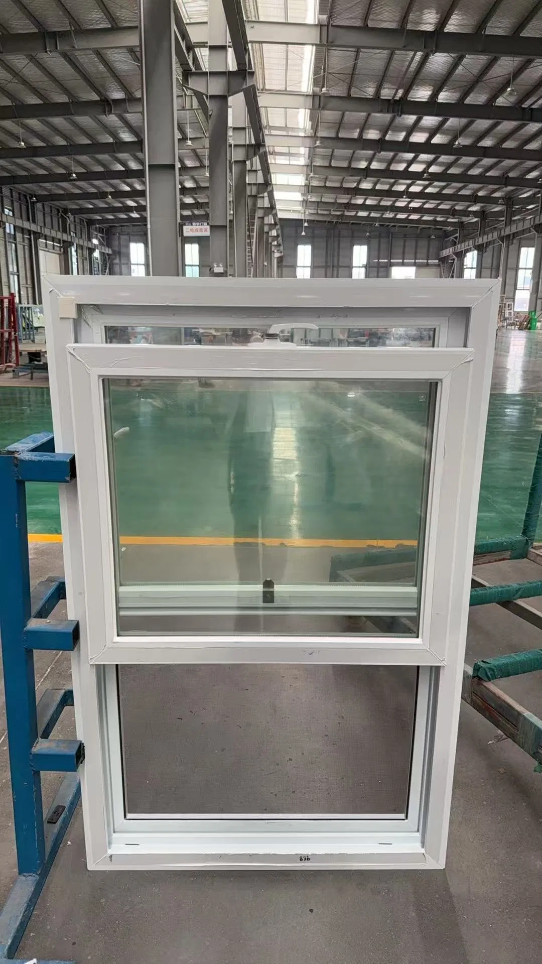 Modern UPVC Single Hung Vertical Sliding Window with Insulated Glass and Screen