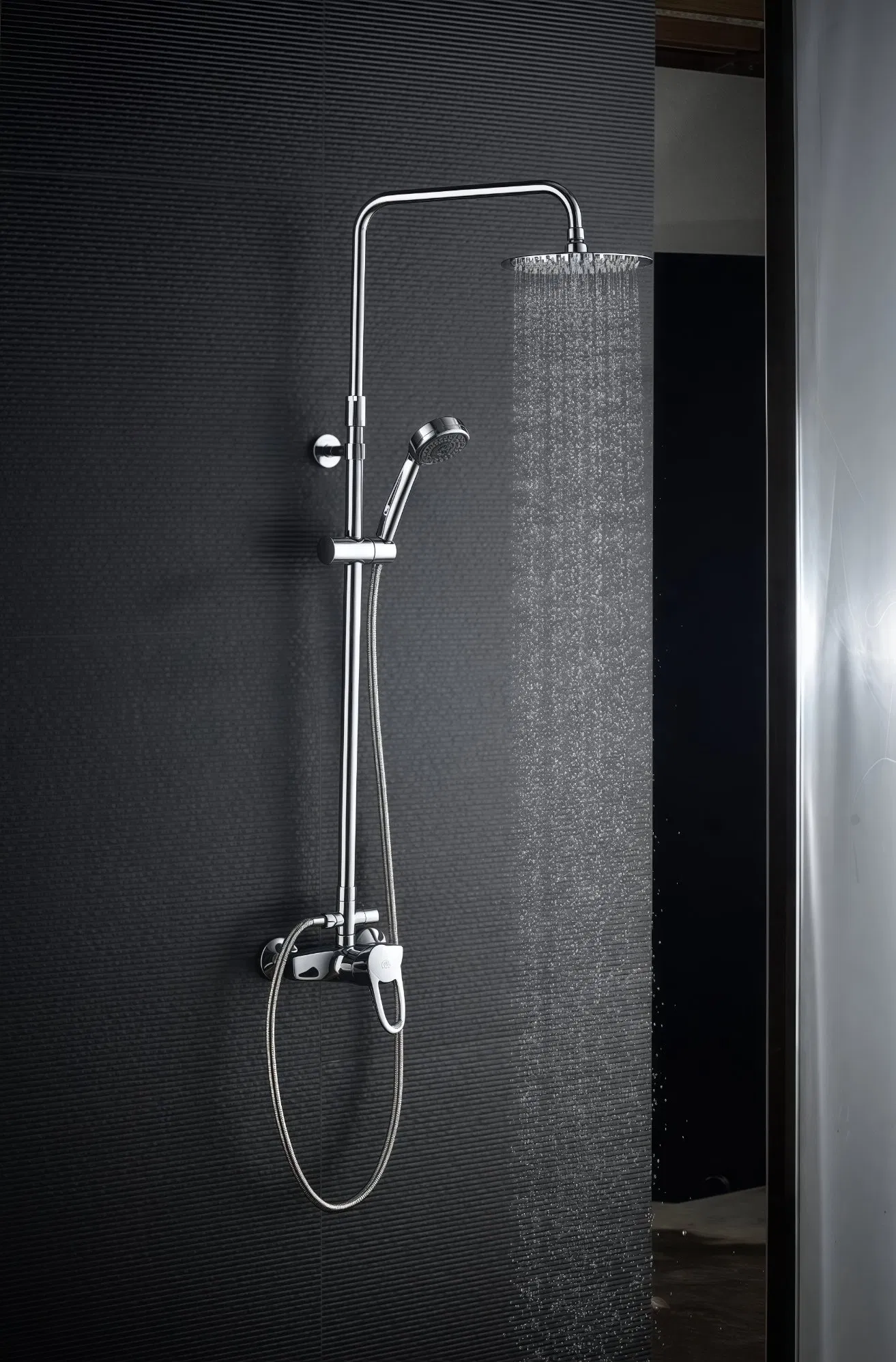 Hotel Grade Antique Brass Shower System Wall Mounted Bathtub Filler with Rainfall Shower Head Combo