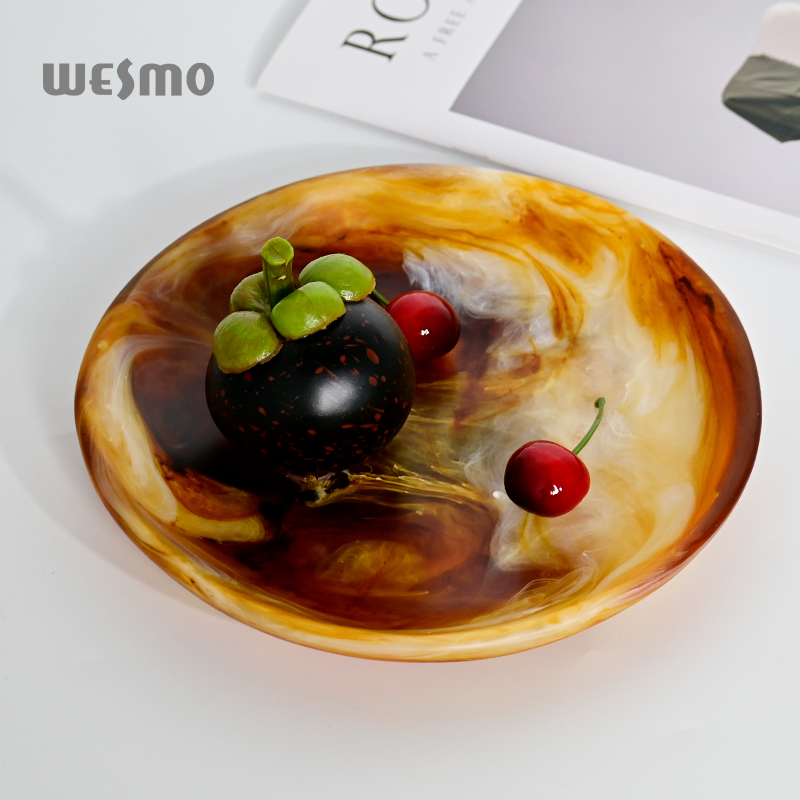 Modern Luxury Creative Resin Salad Vanity Tray Unbreakable Reusable Serving Salad Platter for Home Kitchen Dishes