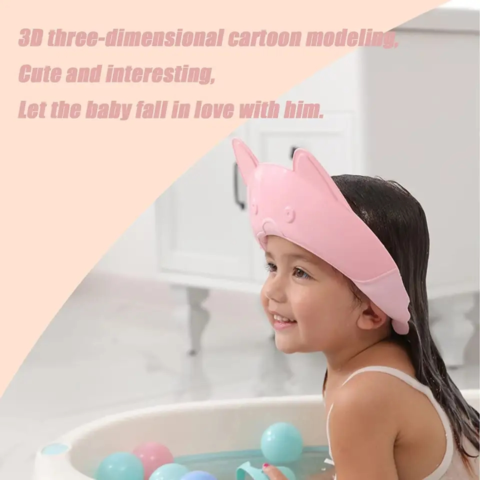 Kids Bath Washing Hair Rinser Prevents Water Baby Shower Cap