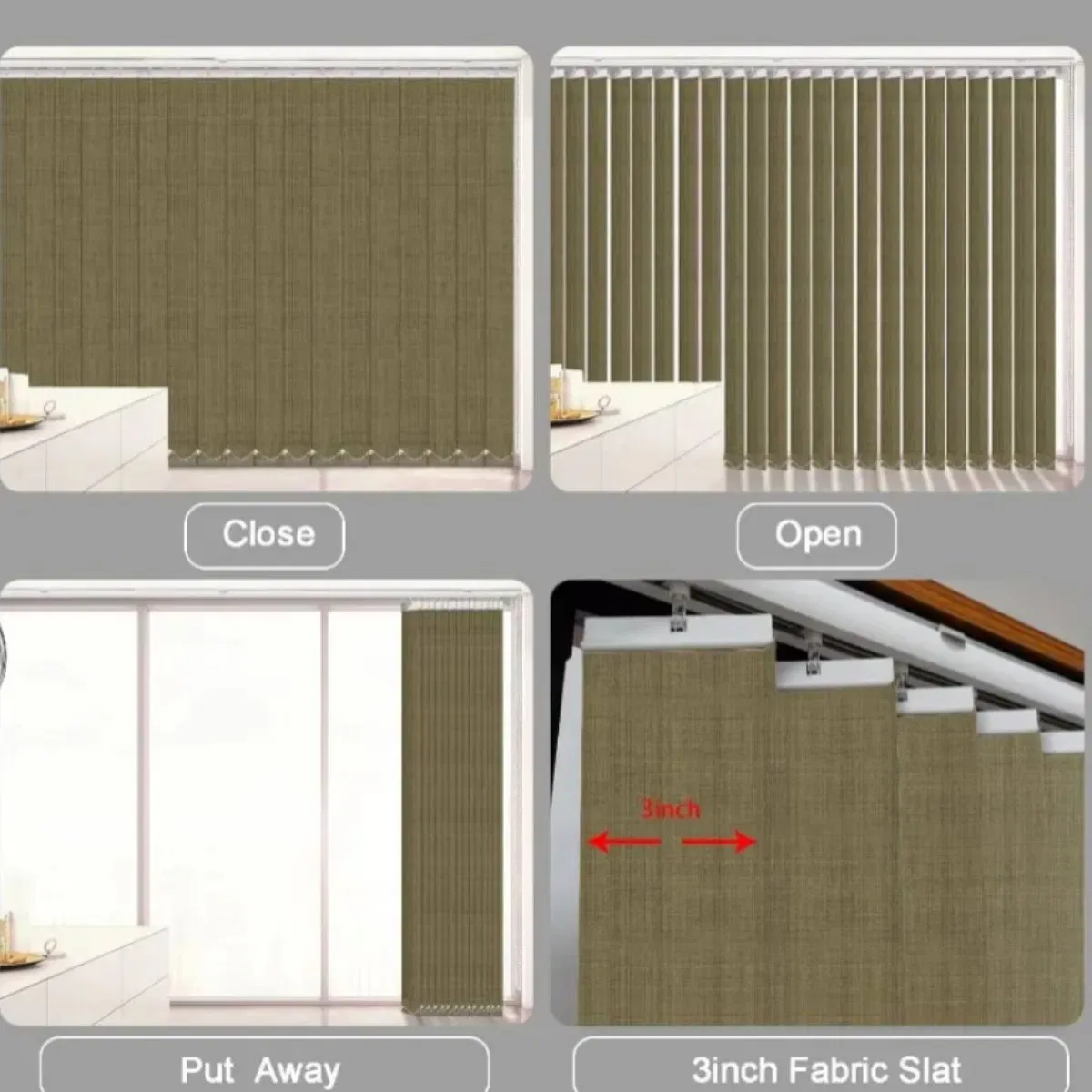 Manufacture Modern Curtains Textured Fabric Vertical Sheer Blind for Bedroom