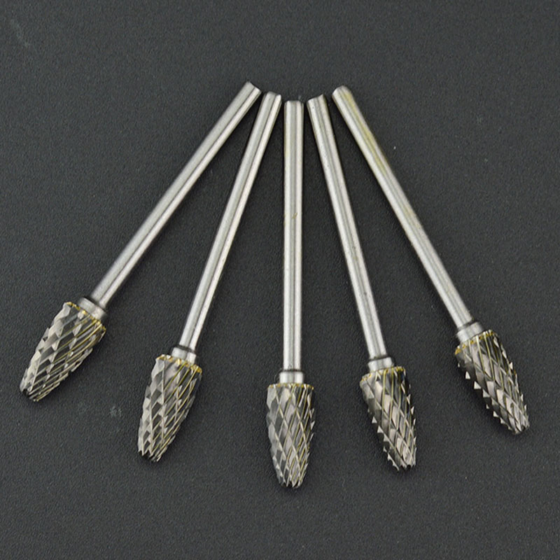 F Type 6mm Shank Single Slot Electric Grinder Accessories Cemented Carbide Rotary File Burrs