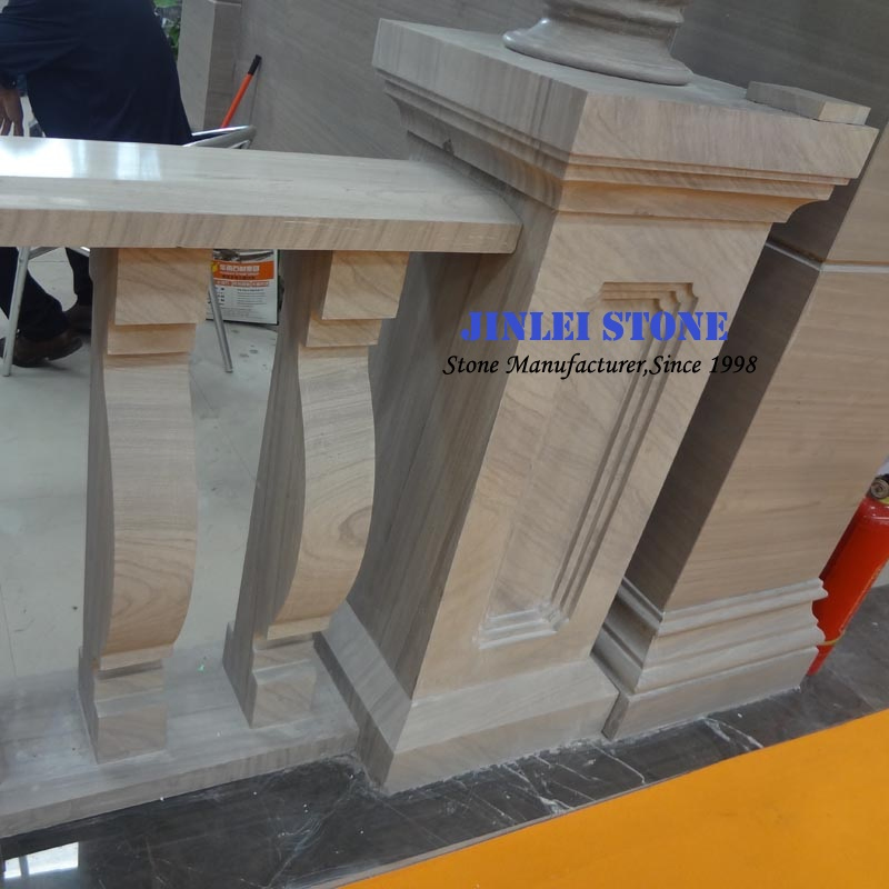 Handcarved Natural Stone Marble Balustrade Granite Railing and Baluster for Balcony with Railing Handrail