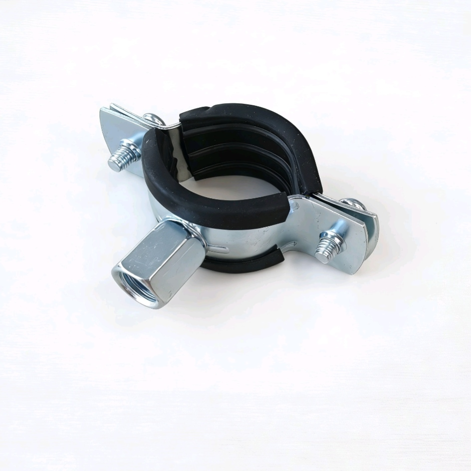 Galvanized Spiral Clamp with Rubber Pipe Clamp