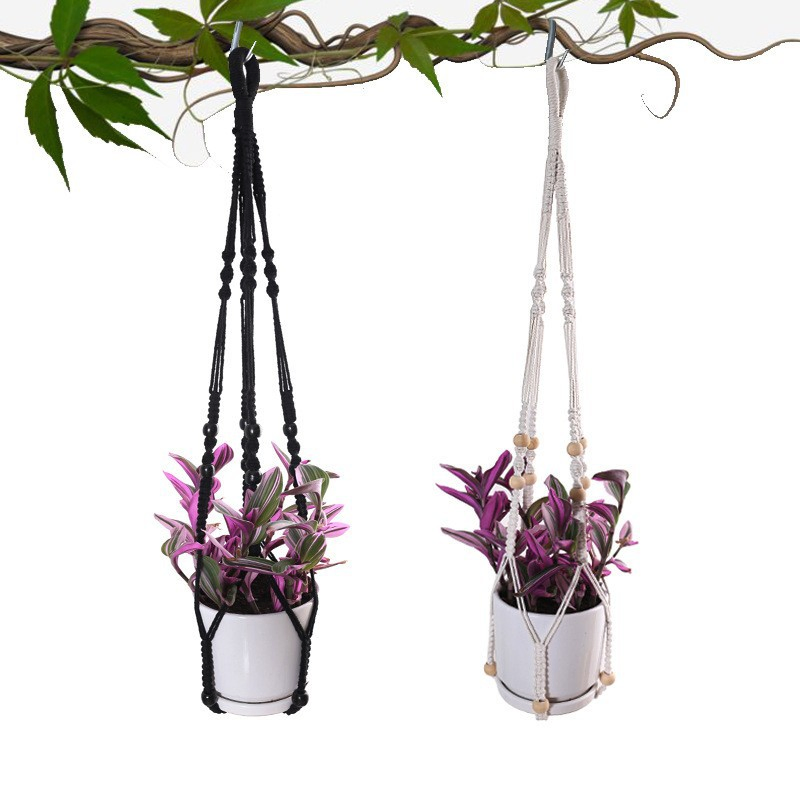 Stylish Handmade Cotton Macrame Hanger Set for Wall and Plant Display