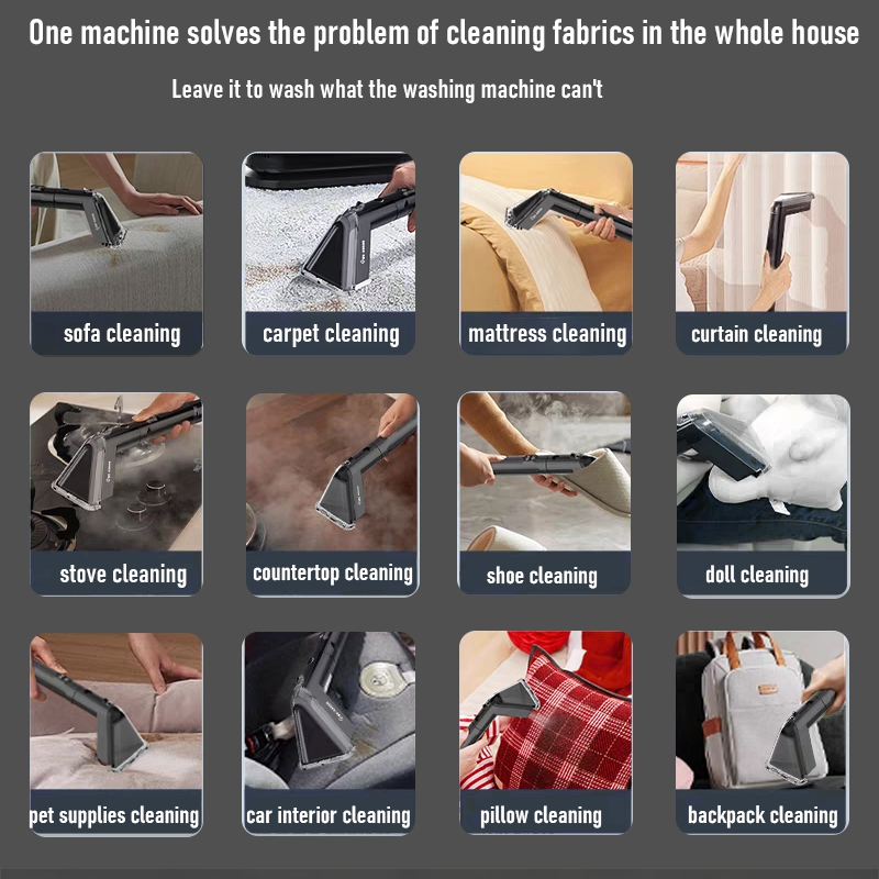 2026 New Design Handheld Steamer Spray Water Portable Household Wet and Dry Sofa Vacuum Cleaner Carpet Sofa Steam Spot Cleaner