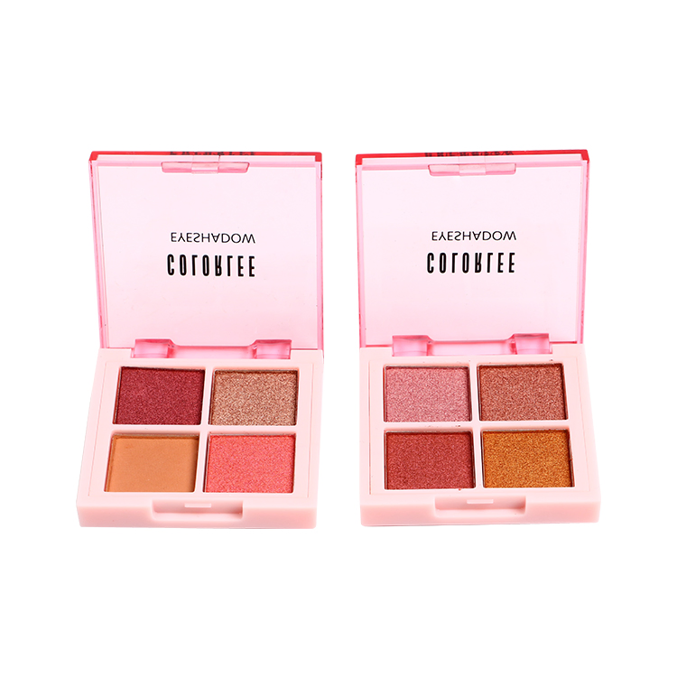 Hot Sale 4 Colors Eye Shadow Super Pigmented Eyeshadow Palette Private Label Custom DIY Eyeshadow Palette