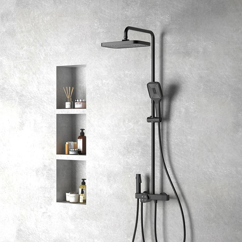 Chrome Bathroom Thermostatic Water Shower Set System Price in Piano Pakistan Bath & Shower Faucets Dual Handle