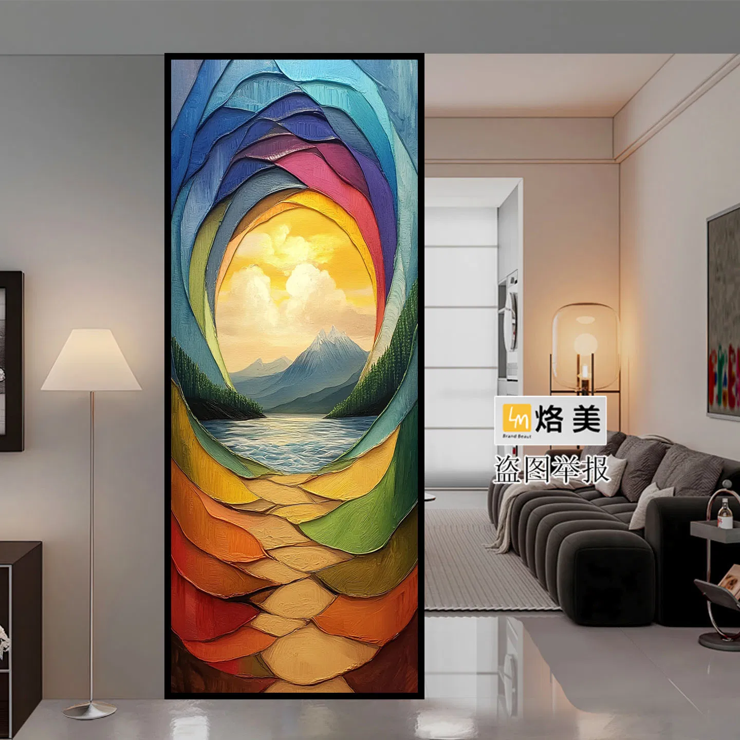 Original Art Glassliving Room Partition Screenentryway of The Residenceamerican Style