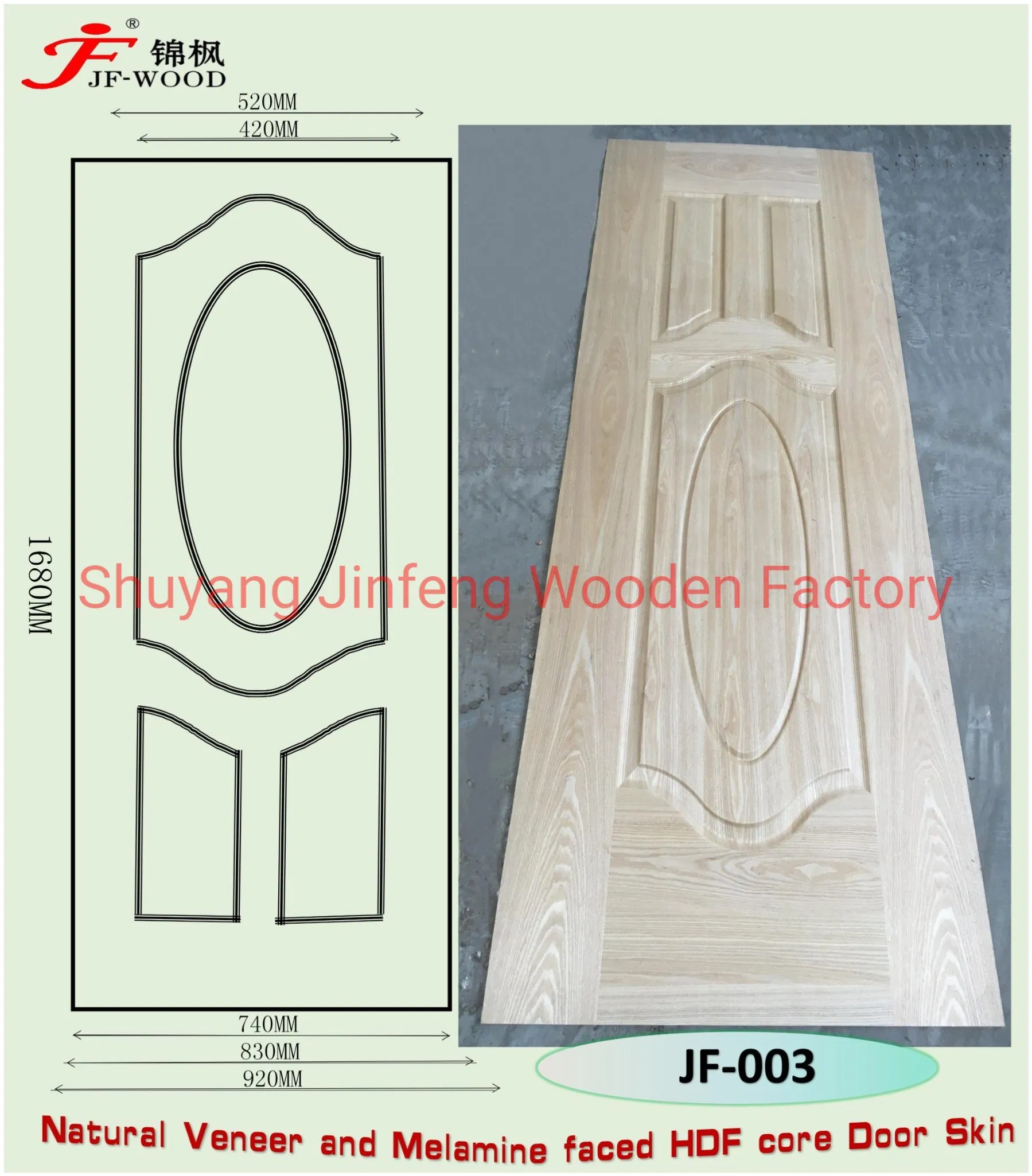 Veneer and Melamine Door Skin MDF