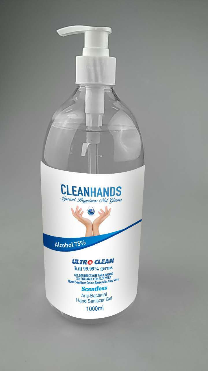 500ml Customized Label Gel Hand Sanitizer with FDA MSDS