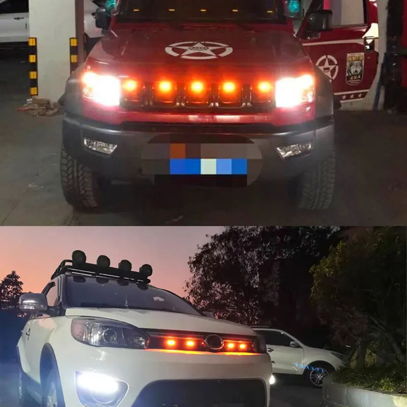 Светодиодные ходовые огни для внедорожников, 3 в 1, желтый