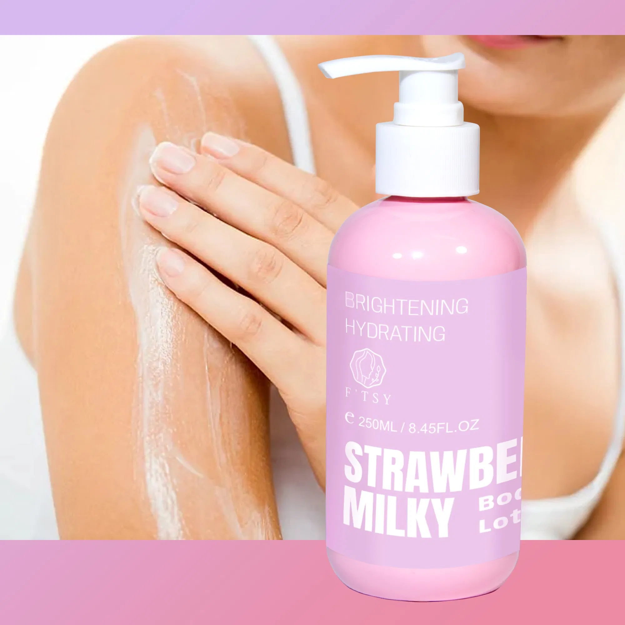 Custom Vitamin E Milky Care Strawberry Brightening Moisturizing Whitening Body Lotion