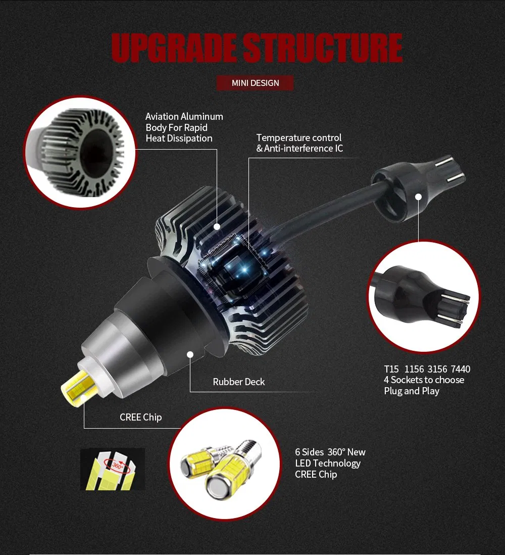 Светодиодная лампа CREE для авто: задний ход и стоп-сигнал