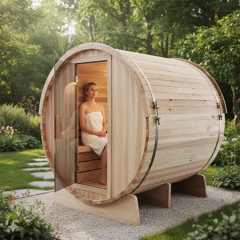 Modern Barrel Hemlock Sauna Outdoor Sauna with Innovative Technology