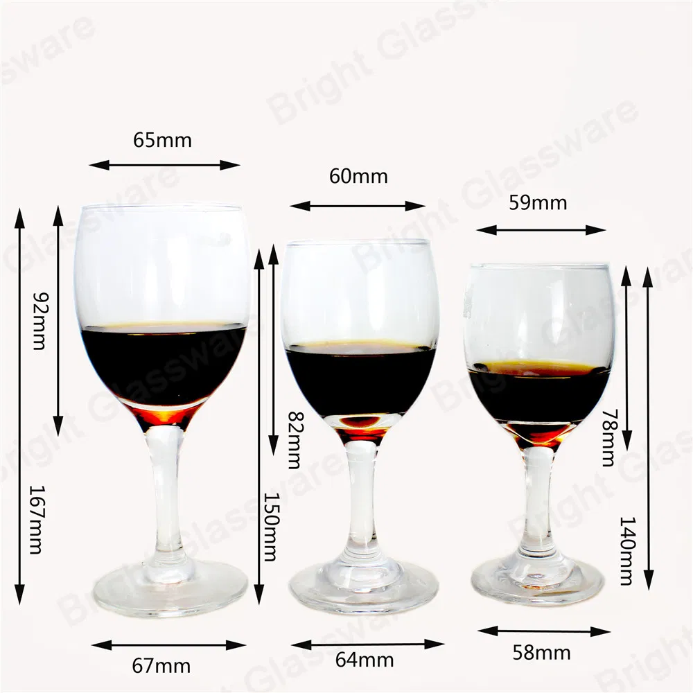 Clear Mouth Blown Stem Wine Glass for Hotel and Restaurant