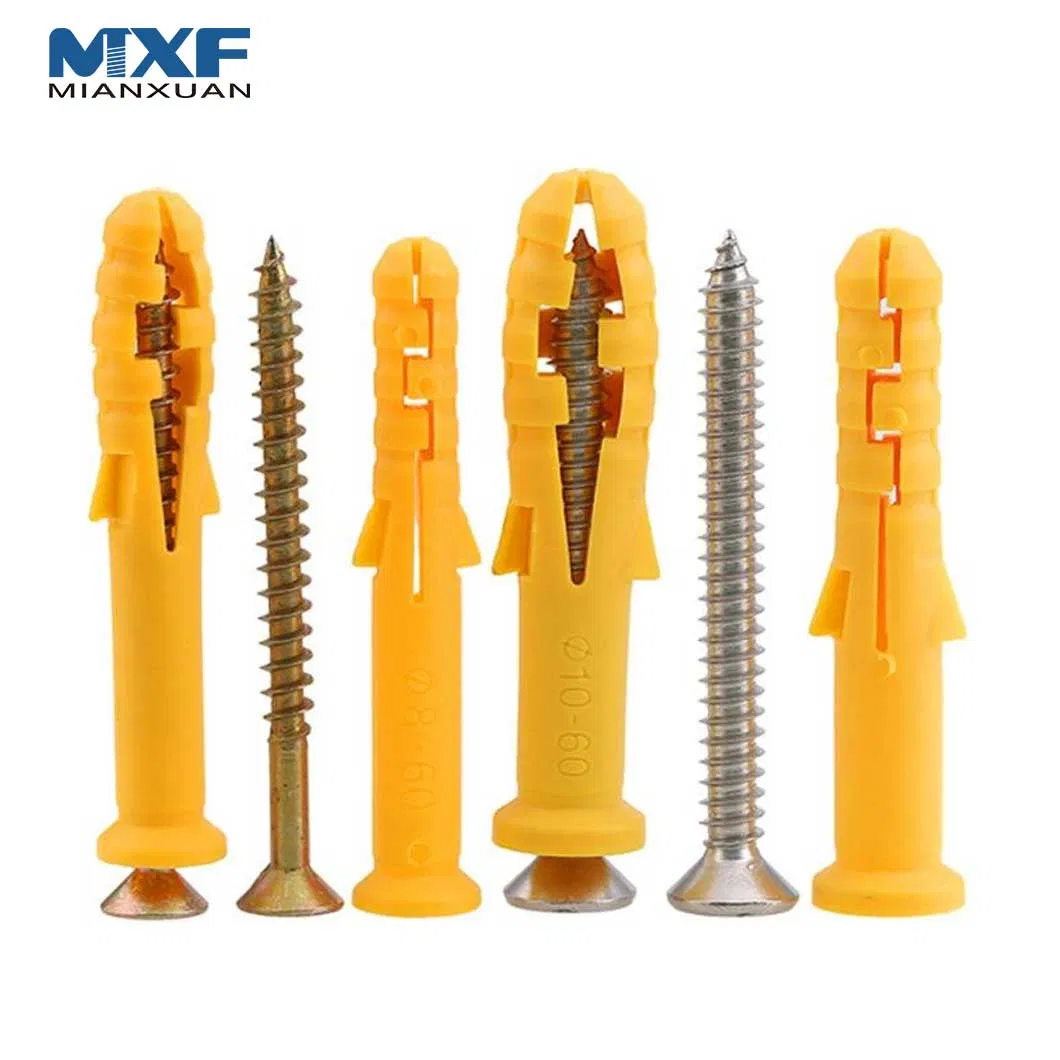 Nylon Expansion Screw Carbon Steel Anchor Screw Plastic Self Tapping Nylon Expansion Screw for Wall