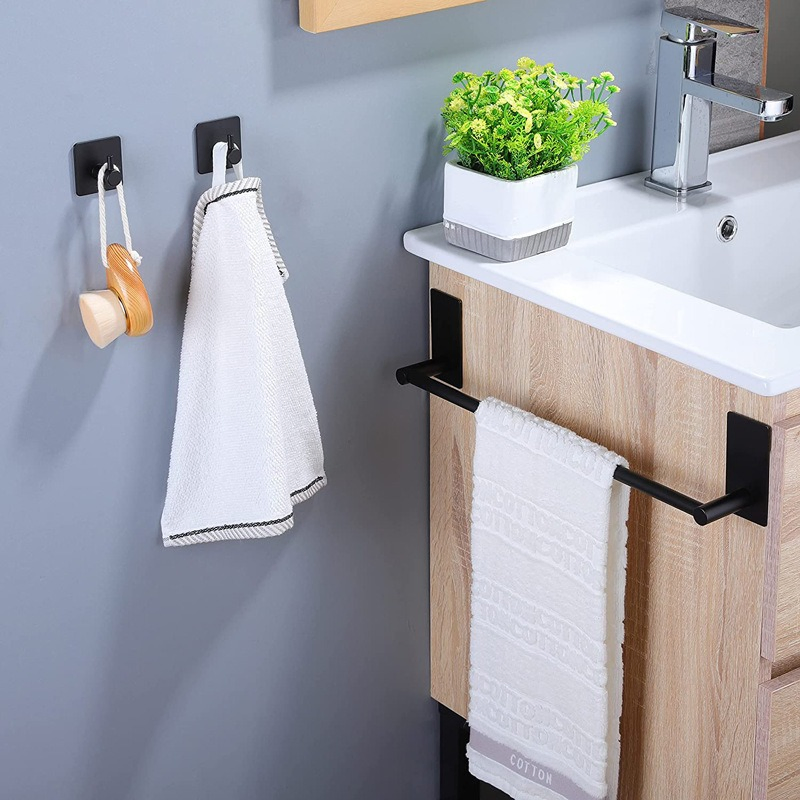 Stainless Steel Five-Piece Eco-Friendly Freestanding Bathroom Accessory Set No-Drill Towel Rack