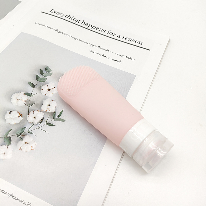 Portable Empty Travel Bottles for Toiletries with Suction and Cleaning Face Brush