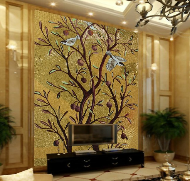 Good Design Mixed Color Mosaic Picture Mural for Hotel Wall Decoration Artworks