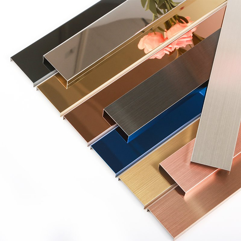 Decorative Tile Accessories 201 304 U Shape Color Stainless Steel Tile Trim