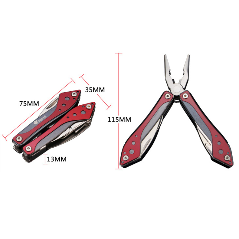 Multifunctional Tactical Stainless Steel Pliers with Folding Screwdriver Knives