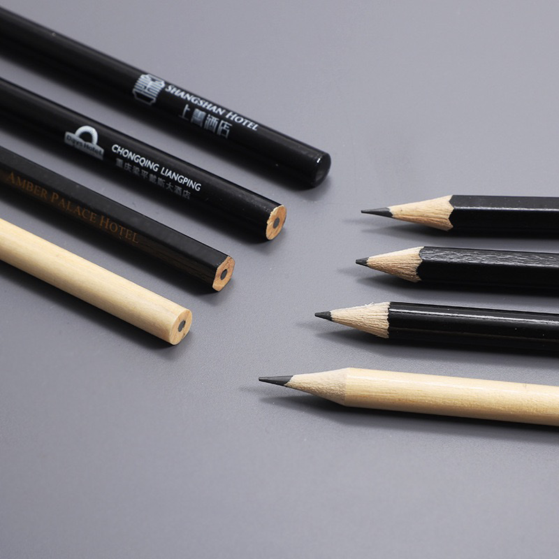 Wholesale Hotel Guestroom Customized Pencil Logo Brand Printed Wooden Pencil