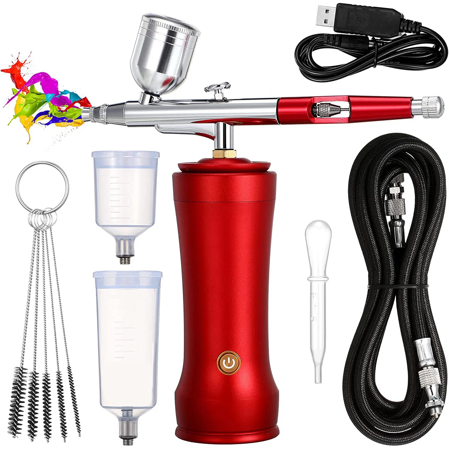 Wholesale Barber Tattoos Airbrush Kit Portable USB Rechargeable Hair Nail Paint Makeup Spray Gun Cordless Compressor Airbrush