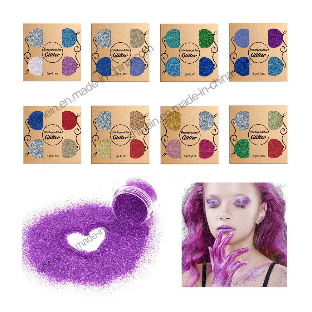 Colorful Holographic Eco Bio Glitter Powder Chunky Cosmetic Body Face Biodegradable Glitter