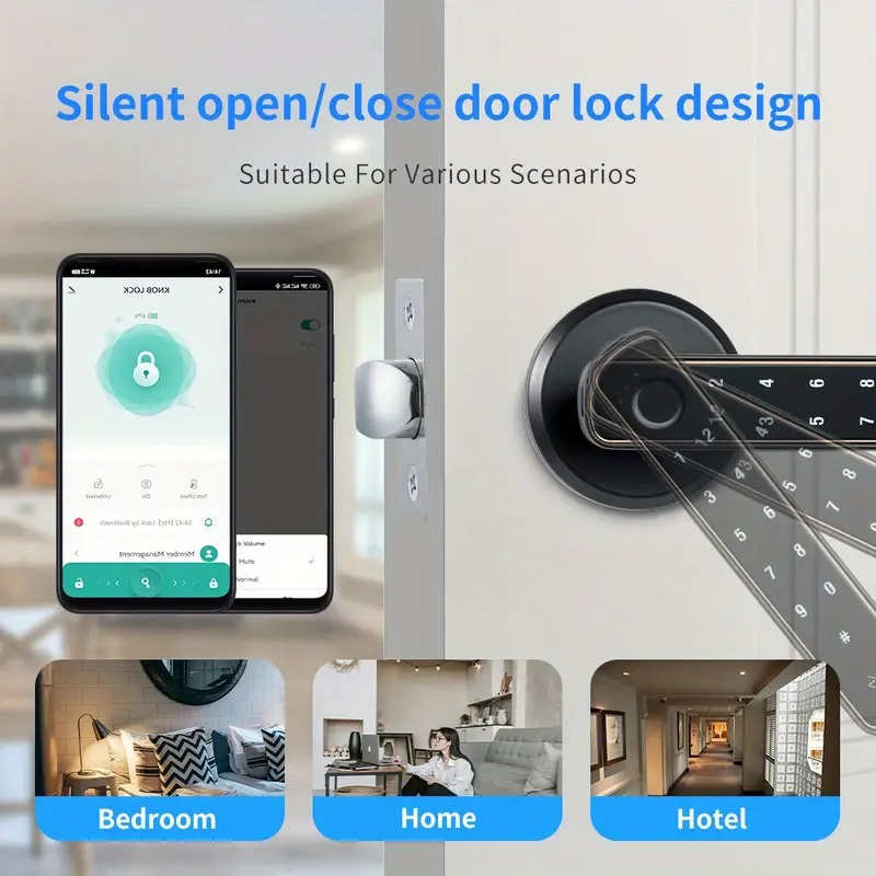Fingerprint/Password/Key/Card for Home/Hotel/Apartment Smart Lock Fingerprint Door Lock