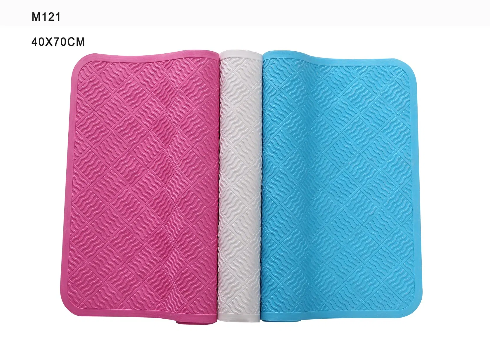Non Slip Natural and Silicone Rubber Shower Bath Mat with Disks