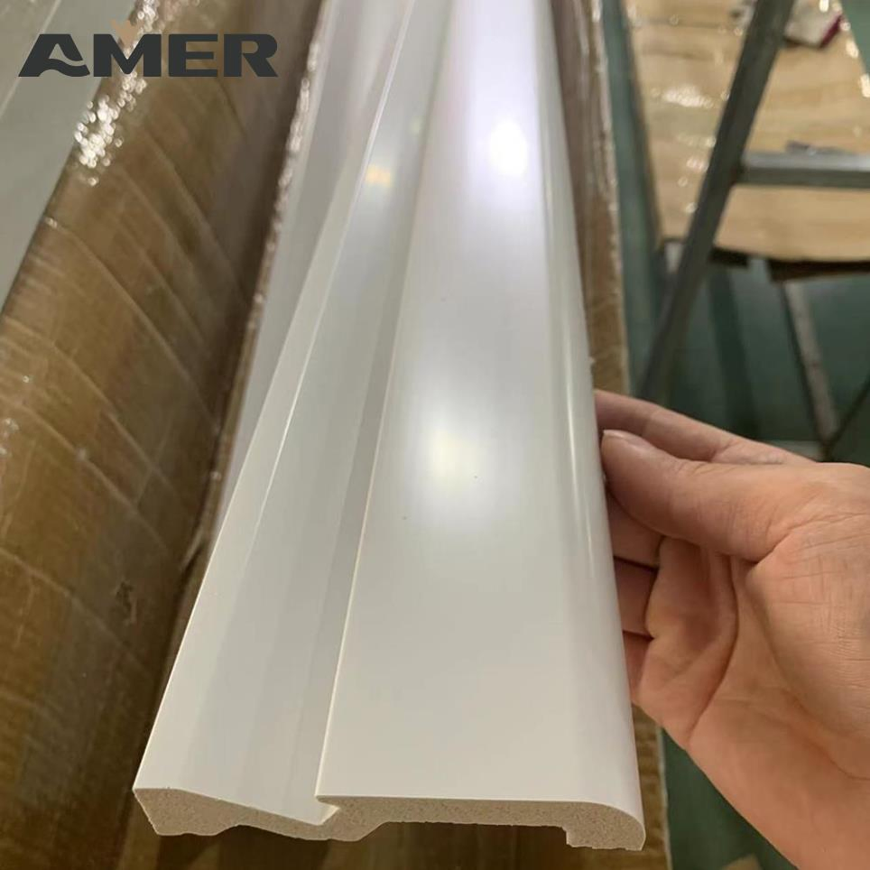Accessories PS Skirting Board Light Waterproof Skirting PS White Bathroom PS Skirting Board