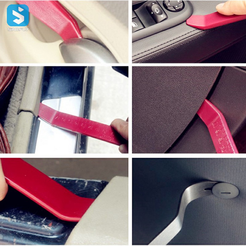 Набор инструментов для снятия автомагнитолы 4 предмета красные