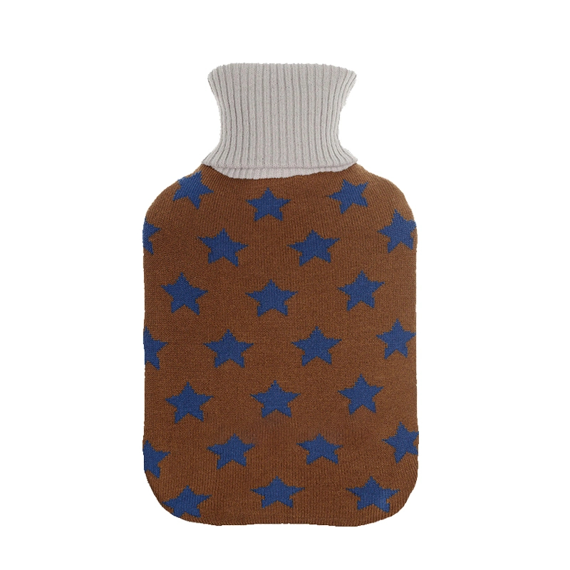 Fashion Popular Acrylic Star Jacquard Winter Outdoor Knit Hot Water Bottle Cover Bag Cover