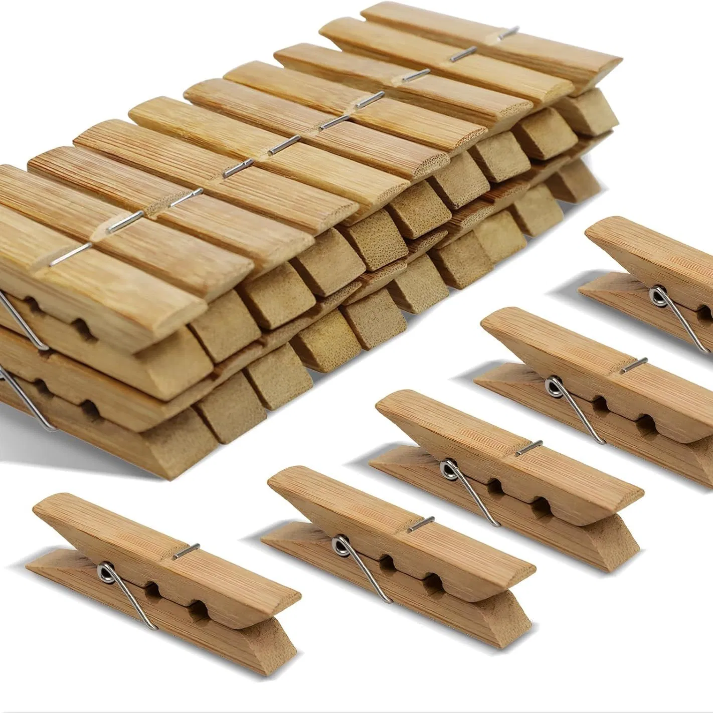 2.9 Inch Heavy-Duty Rust Proof Bamboo Clothes Clip