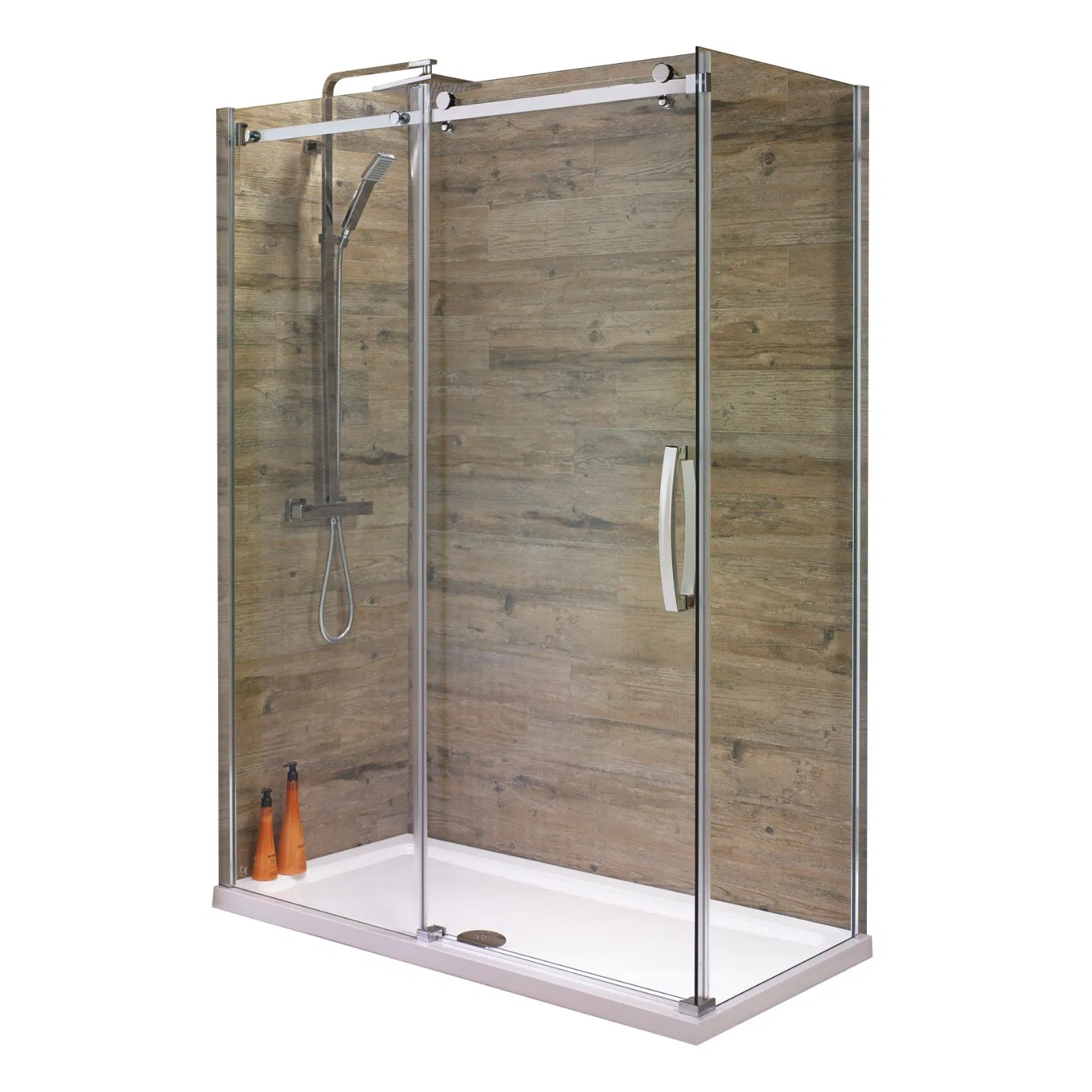 Modern Round Acrylic Tray Shower Enclosure with Sliding Door