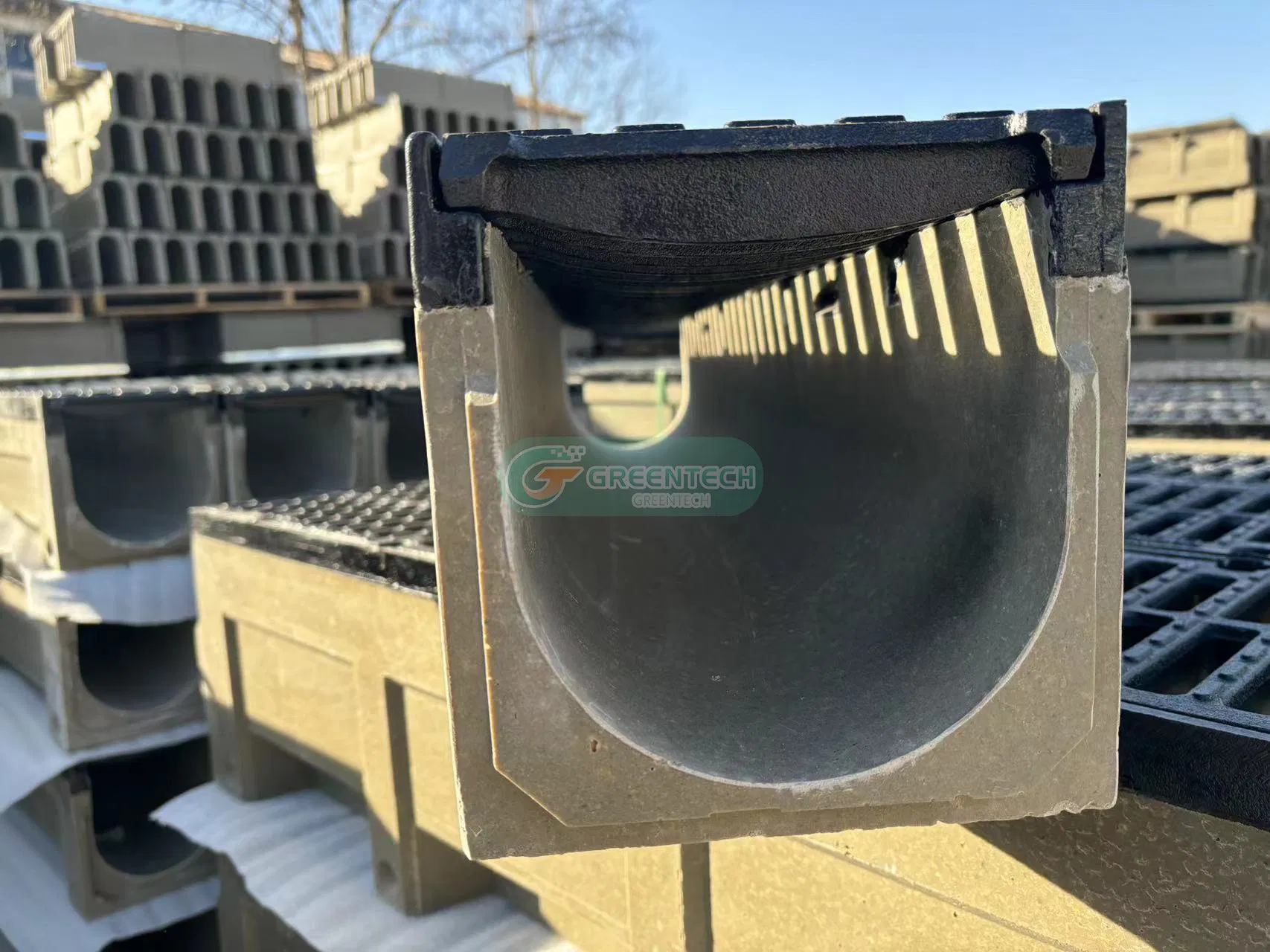 High Quality Polymer Concrete Drainage Gutter Resin Concrete Drainage Trench Fiberglass Drainage Plastic Drainage Ditch FRP Drainage Channel