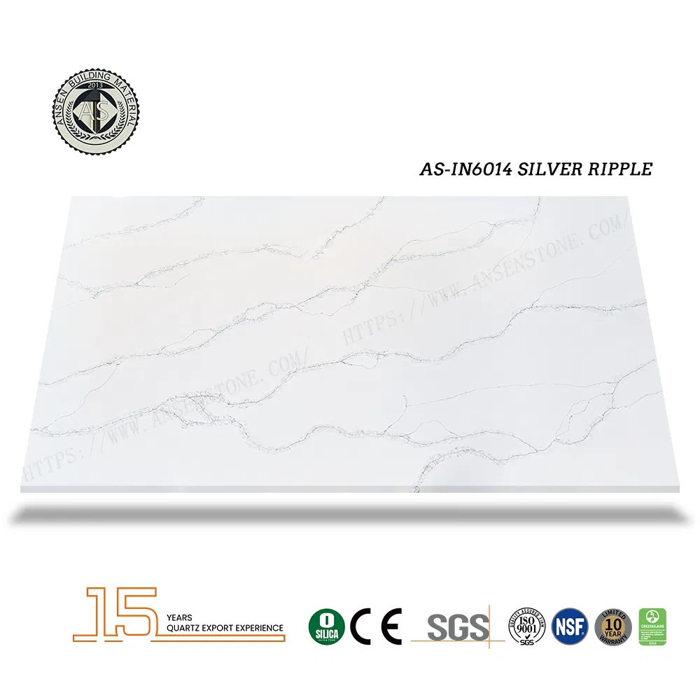 20mm Big Size Quartz Slab White Calacatta 0 Silica Artificial Quartz Stone for Kitchen Countertops